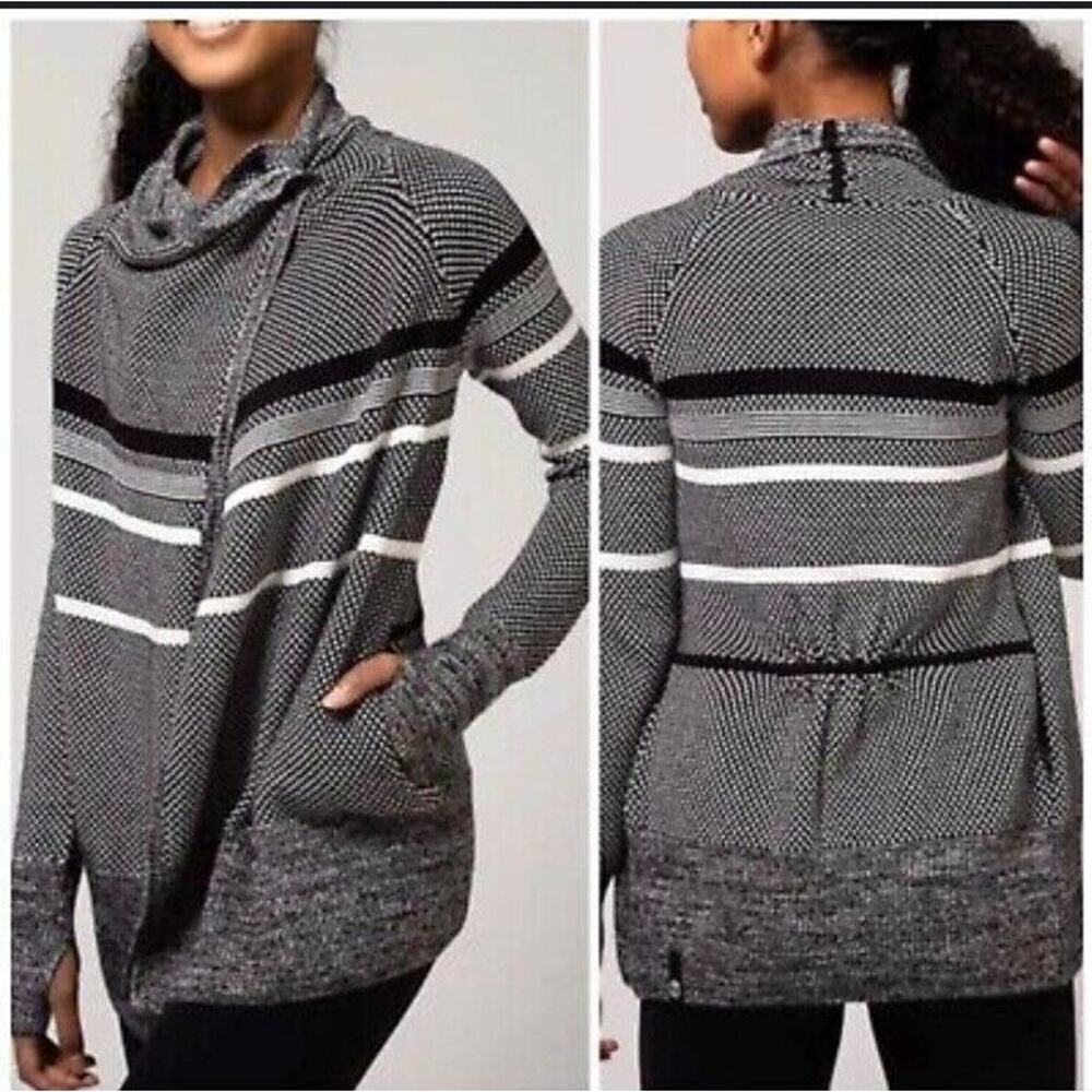Lululemon 14 Ivivva Black Feelin' Toasty Wrap Knit Cardigan Sweater